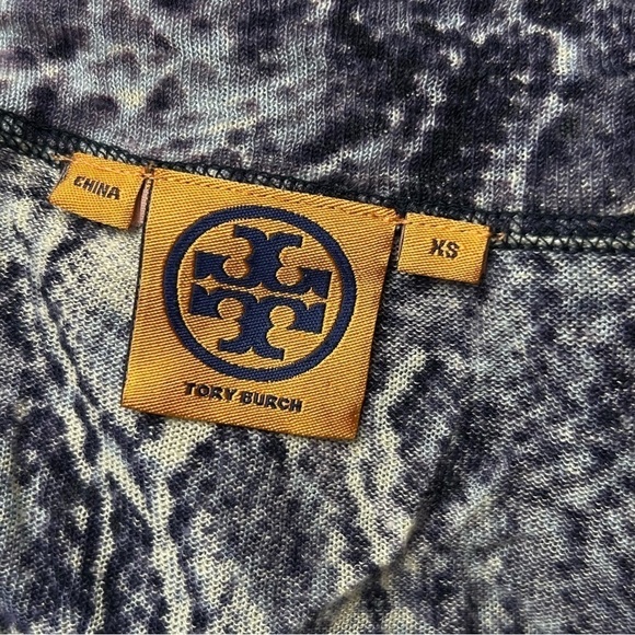 TORY BURCH Linen‎ Knit Snakeskin Print Lightweight Button Up Cardigan Sweater XS - Picture 6 of 7